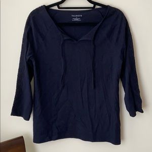 Talbots Navy Blue 3/4 sleeve shirt